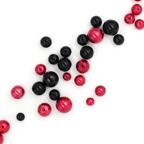 Red Colour Glass Pearl Beads